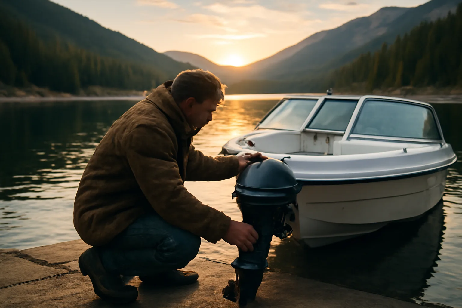 Surveyor checks a sterndrive at a Colorado reservoir ramp